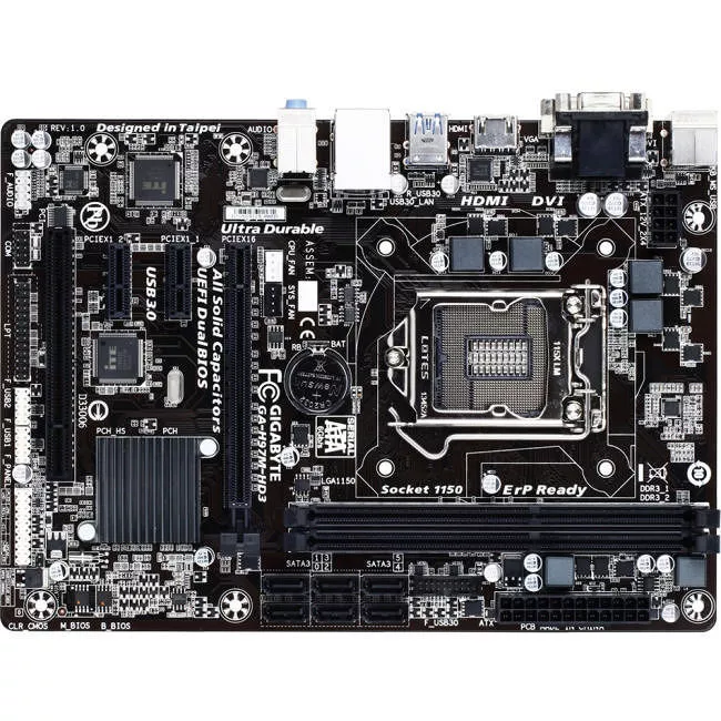 GIGABYTE GA-H97M-HD3 Desktop Motherboard - 1x Socket H3 LGA-1150 - Intel H97 Express - 2x DDR3 - RAID - 1x PCIe x16 - 1x RJ-45 - Micro ATX