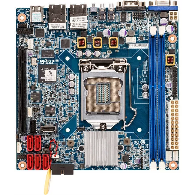 GIGABYTE GA-6LISL Server Motherboard - 1x Socket H3 LGA-1150 - Intel C226 - 2x DDR3 - RAID - 1x PCIe x16 - 2x RJ-45 - Mini ITX