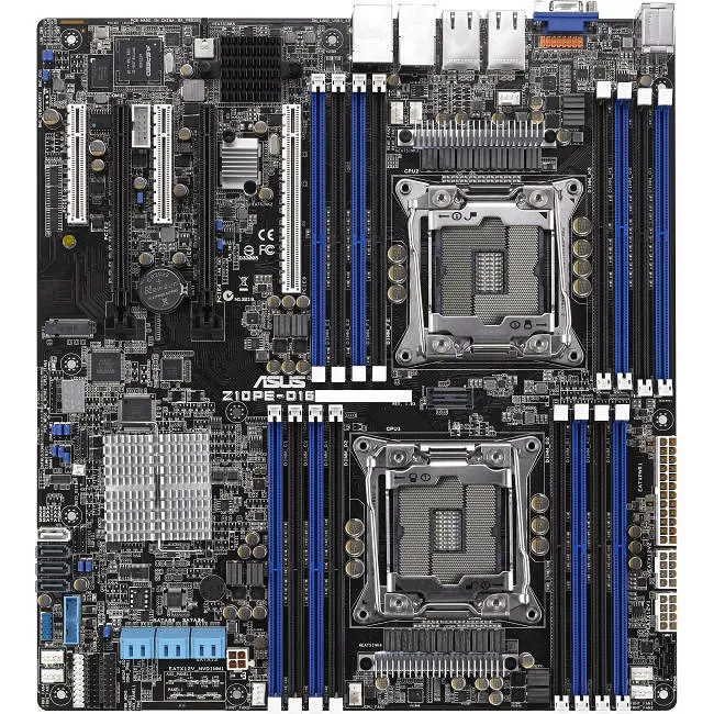 ASUS Z10PE-D16 Server Motherboard - 2x Socket LGA 2011-v3 - Intel C612 - 16x DDR4 - RAID - 1x M.2 - 3x PCIe x16 - 3x RJ-45 - SSI EEB
