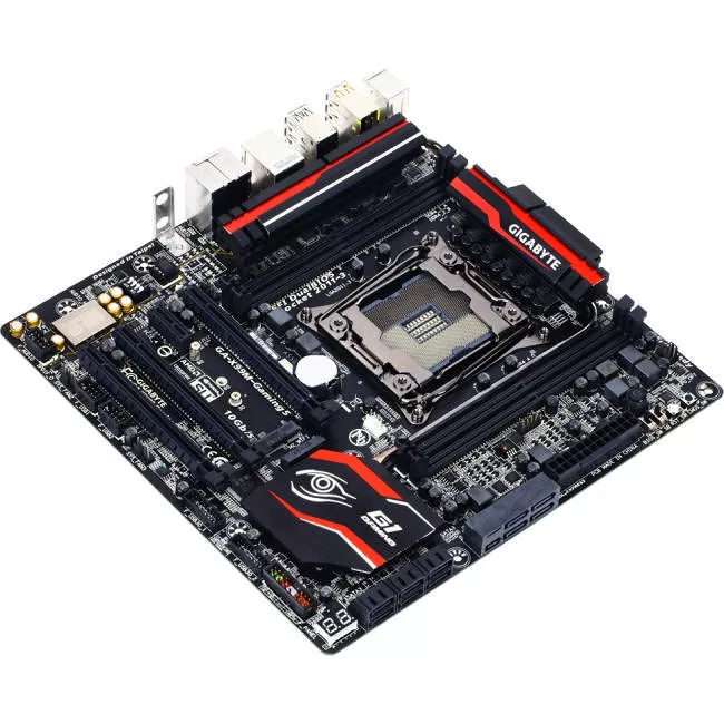 GIGABYTE GA-X99M-GAMING 5 Desktop Motherboard - 1x Socket LGA 2011-v3 - Intel X99 - 4x DDR4 - RAID - 2x M.2 - 3x PCIe x16 - 1x RJ-45 - Micro ATX