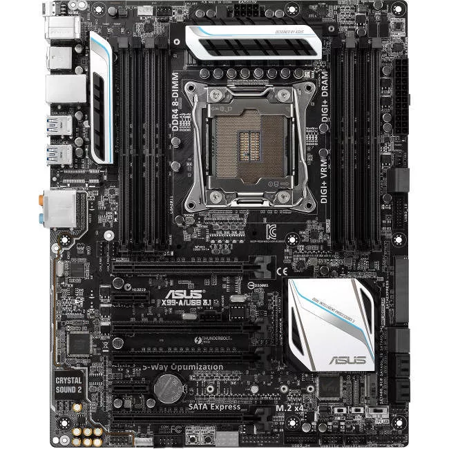 ASUS X99-A/USB 3.1 Desktop Motherboard - 1x Socket LGA 2011-v3 - Intel X99 - 8x DDR4 - RAID - 4x PCIe x16 - ATX