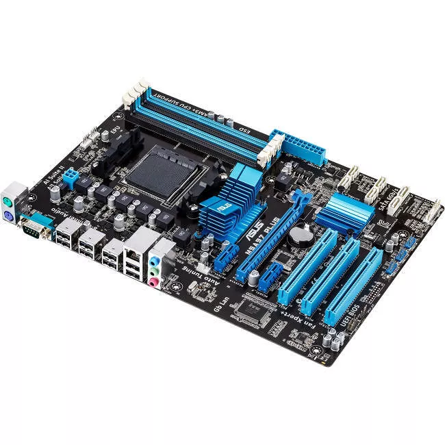ASUS M5A97 PLUS Desktop Motherboard - 1x Socket AM3+ - AMD 970 - 4x DDR3 - RAID - 1x PCIe x16 - 1x RJ-45 - ATX