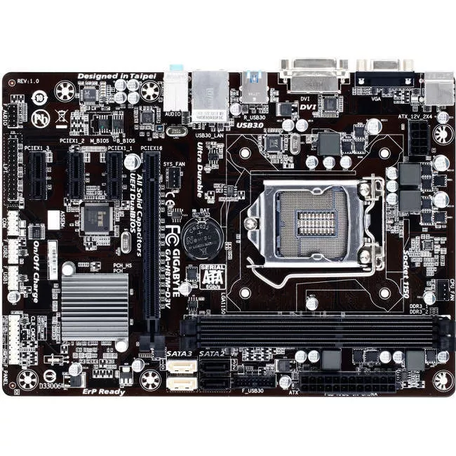 GIGABYTE GA-H81M-D3V Desktop Motherboard - 1x Socket H3 LGA-1150 - Intel H81 - 2x DDR3 - 1x PCIe x16 - Micro ATX