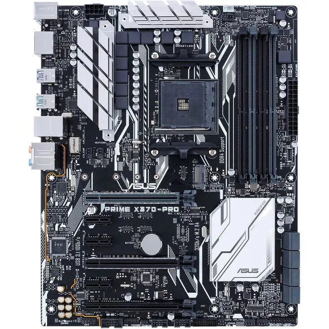 ASUS PRIME X370-PRO Desktop Motherboard - 1x Socket AM4 - AMD X370 - 4x DDR4 - RAID - 1x M.2 - 3x PCIe x16 - ATX