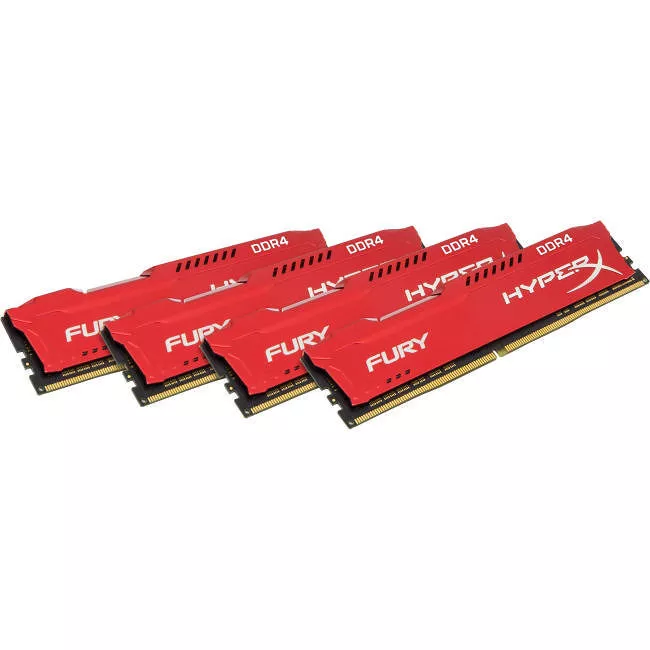 Kingston HX424C15FRK4/64 HyperX Fury 64 GB DDR4-2400 Memory - DIMM - Unbuffered - Non-ECC - 1.20 V - 2400 MHz