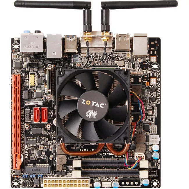 ZOTAC D2700ITXS-A-E Desktop Motherboard - Intel NM10 Express - 2x DDR3 - 1x PCIe x16 - Wi-Fi - 1x RJ-45 - Mini ITX
