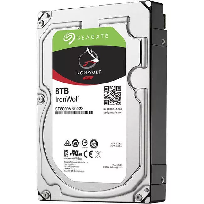 Seagate ST8000VN0022 IronWolf Hard Drive - 8 TB - 3.5" - SATA - 7200 RPM - 256 MB Cache
