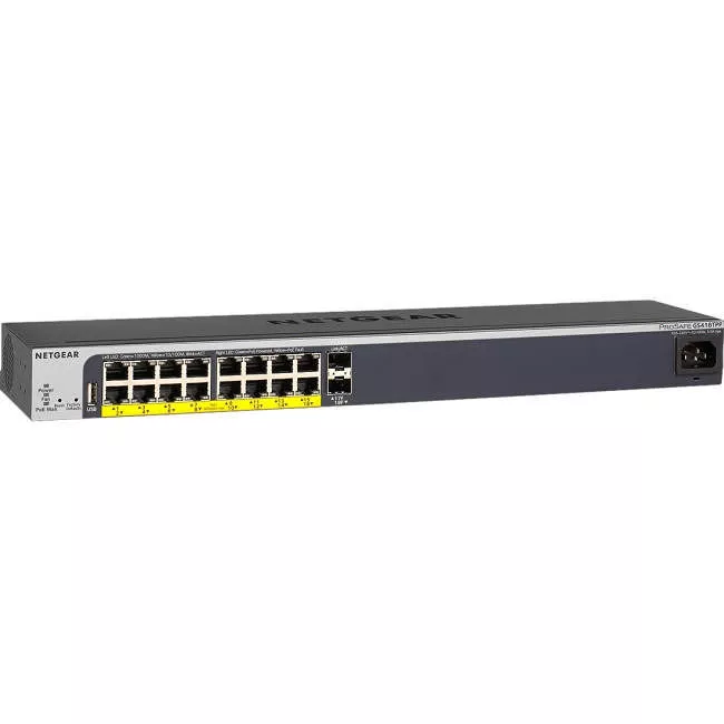 NETGEAR GS418TPP-100NAS ProSAFE Easy-Mount 16-PortPoE+ Gigabit Smart Managed Switch w/ 2 SFP Ports