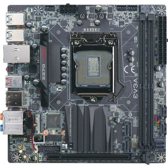 EVGA 111-KS-E272-KR Desktop Motherboard - 1x Socket H4 LGA-1151 - Intel Z270 - 2x DDR4 - RAID - 2x M.2 - 1x PCIe x16 - Wi-Fi - Mini ITX