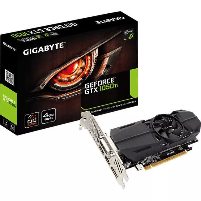 GIGABYTE GV-N105TOC-4GL GeForce GTX 1050 Ti - 4 GB - PCIe x16 - Low-profile Graphic Card