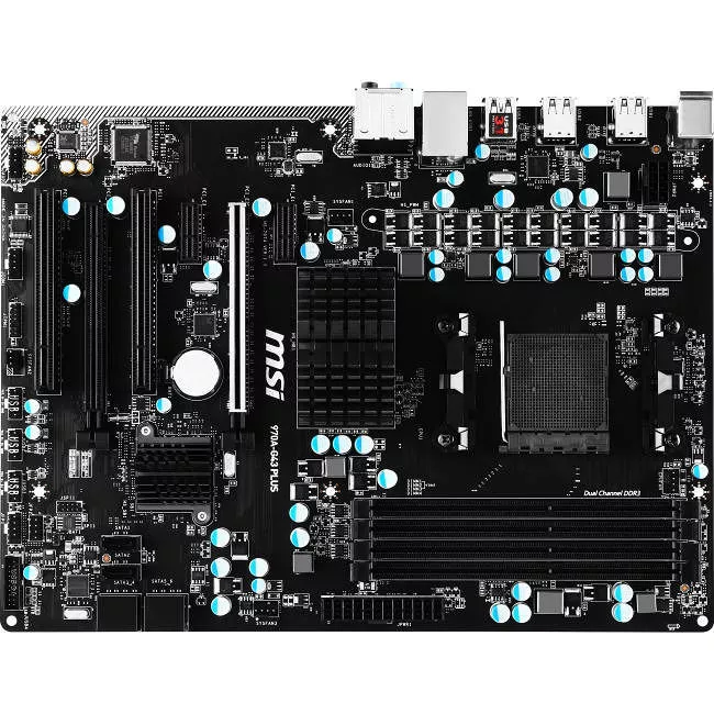 MSI 970A-G43 PLUS Desktop Motherboard - 1x Socket AM3 PGA-941 - AMD 970 - 4x DDR3 - RAID - 2x PCIe x16 - ATX