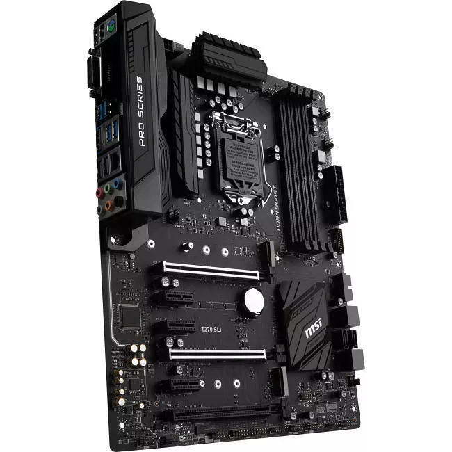MSI Z270 SLI Desktop Motherboard - 1x Socket H4 LGA-1151 - Intel Z270 - 4x DDR4 - RAID - 2x M.2 - 3x PCIe x16 - ATX