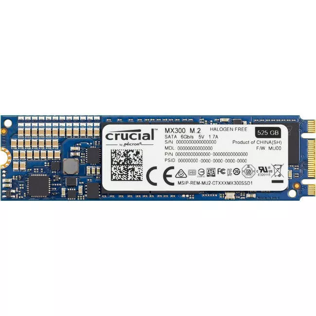 Crucial CT525MX300SSD4 MX300 SSD - 525 GB - Internal - M.2 2280 - SATA - 256-bit