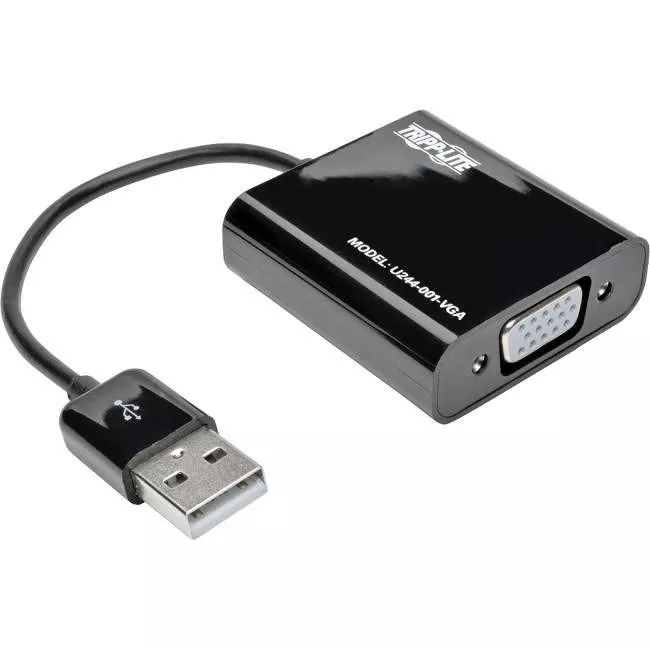 Tripp Lite U244-001-VGA USB 2.0 to VGA Dual/Multi-Monitor External Video Graphics Card Adapter with Built-In USB Cable 128 MB SDRAM 1080p @ 60 Hz
