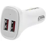 StarTech USB2PCARWHS Dual Port USB Car Charger - White High Power 24W/4.8A