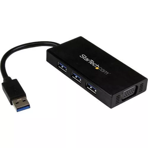 StarTech USB32VGAEH3 USB 3.0 to VGA External Multi Monitor Graphics Adapter with 3-Port USB Hub