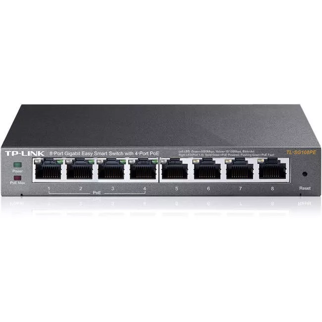 TP-LINK TL-SG108PE - 8-Port Gigabit Easy Smart Switch with 4-Port PoE