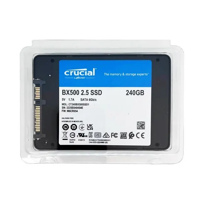 Crucial BX500 240GB 3D NAND SATA 2.5-inch SSD, CT240BX500SSD1