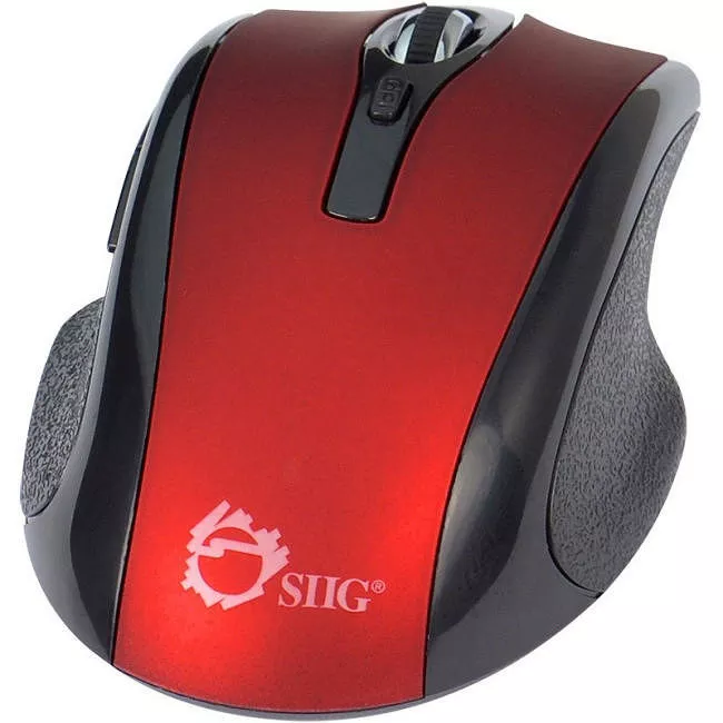 SIIG JK-WR0912-S2 6-Button Ergonomic Wireless Optical Mouse - Red