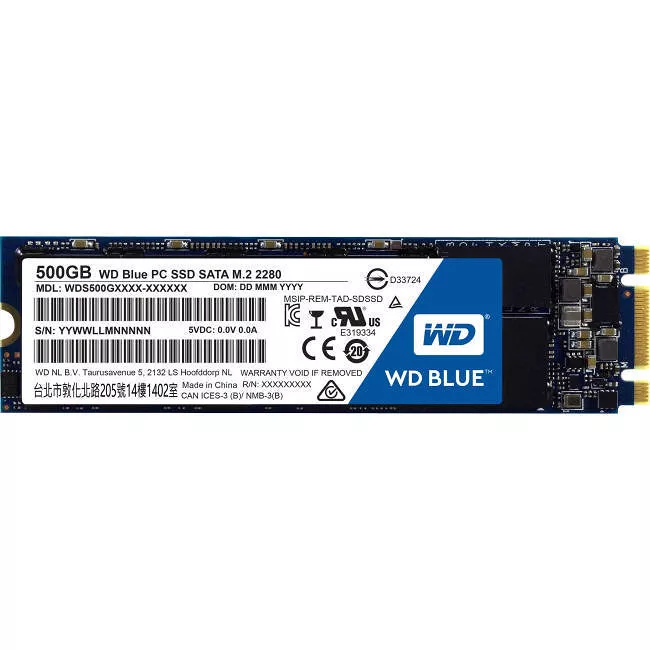 WD WDS500G1B0B Blue SSD - 500 GB - Internal - M.2 2280 - SATA