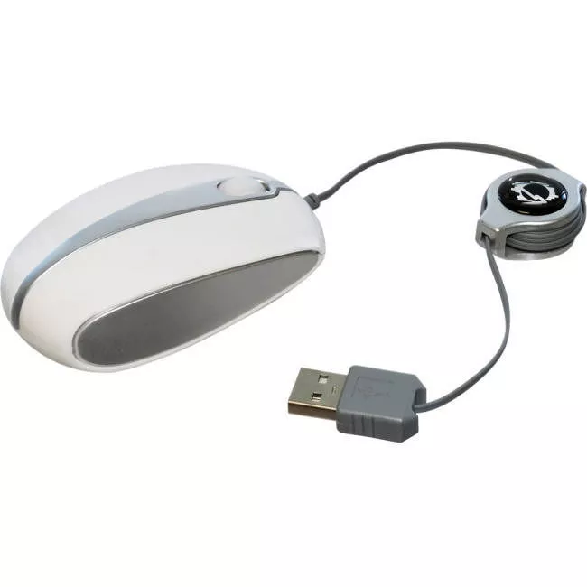 SIIG JK-US0D12-S1 Ultra Compact Retractable USB Optical Mouse - White