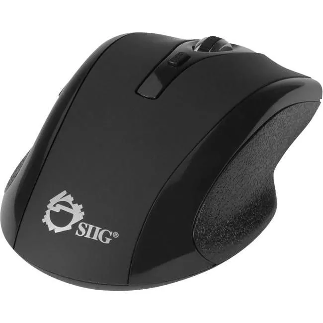 SIIG JK-WR0A12-S2 6-Button Ergonomic Wireless Optical Mouse - Black