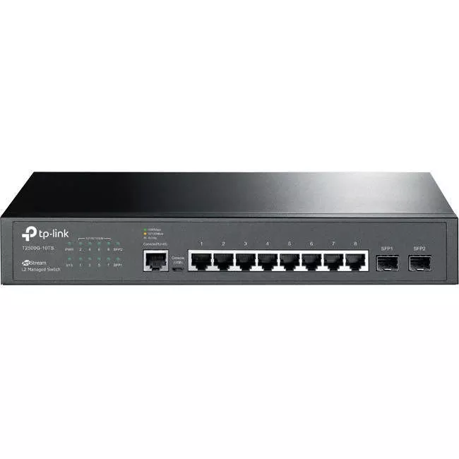 TP-LINK T2500G-10TS JetStream 8-Port Gigabit L2 Managed Switch with 2 SFP Slots