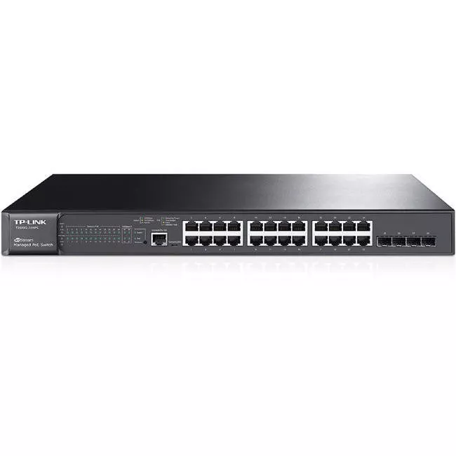 TP-LINK T2600G-28MPS JetStream 24-Port Gigabit L2 Managed PoE+ Switch with 4 SFP Slots