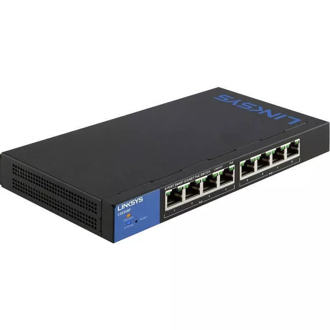 Linksys LGS308P Business Smart Gigabit PoE+ Switch 8-Port