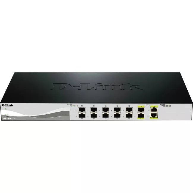 D-Link DXS-1210-12SC Smart Switch - 10-port 10 GbE SFP+ - 2-port -T/SFP+ Combo Port