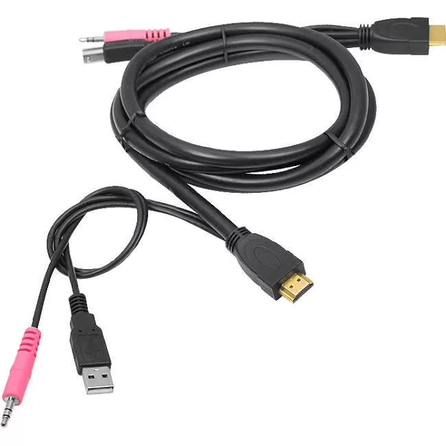 SIIG CE-KV0211-S1 USB HDMI KVM Cable with Audio & Mic - 1 Pack