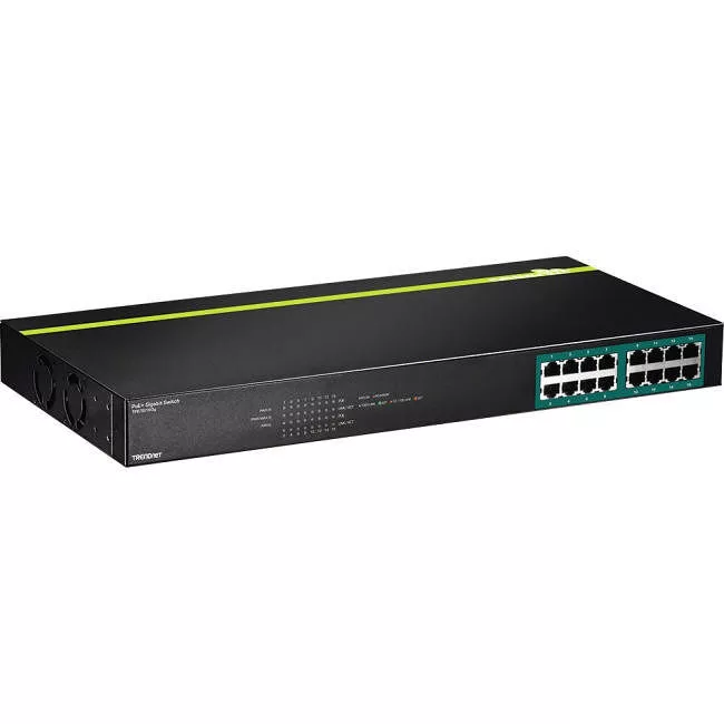 TRENDnet TPE-TG160G 16-Port Gigabit PoE+ Switch, 16 x Gigabit PoE+ Ports, 246W PoE Power Budget, 32 Gbps Switching Capacity, Desktop Switch, Ethernet Network Switch, Metal, Lifetime Protection, Black,