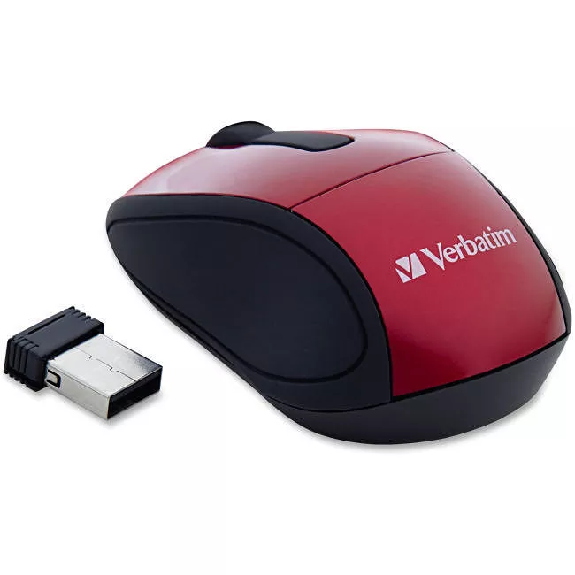 Verbatim 97540 Wireless Mini Travel Optical Mouse - Red
