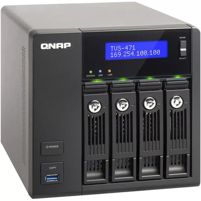 QNAP TVS-471-I3-4G-US High-performance Turbo vNAS with 4K video Playback and Transcoding
