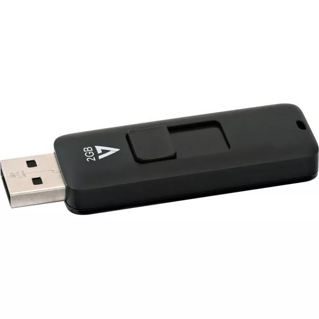 V7 VF22GAR-3N 2 GB USB 2.0 Flash Drive - With Retractable USB connector