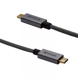 Verbatim 99674 USB-C™ to USB-C Cable - 47 in. Braided Black