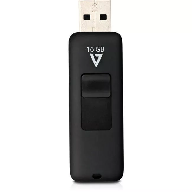 V7 VF216GAR-3N 16 GB USB 2.0 Flash Drive - With Retractable USB Connector