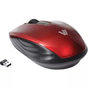 V7 MV3040-24G-RED-15NB 3 Button Wireless Mobile Optical Red Mouse