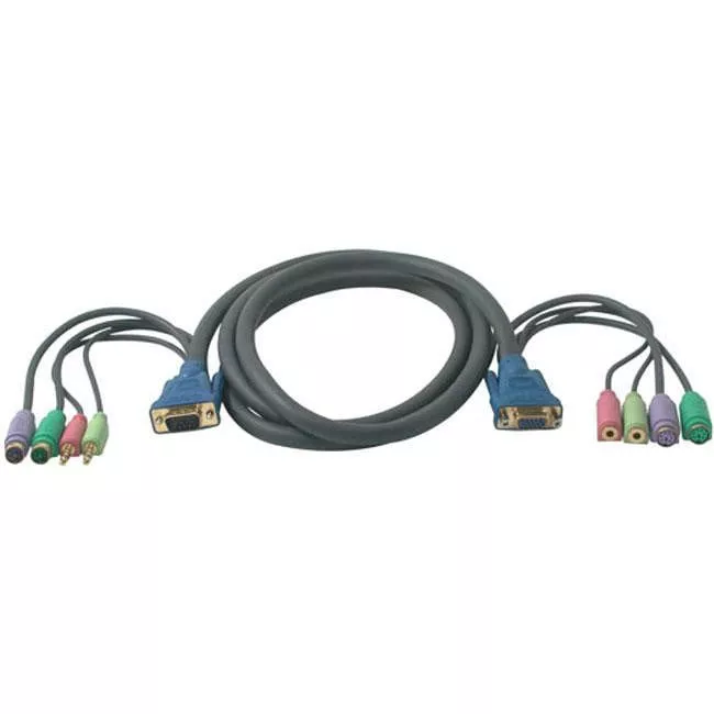 C2G 29631 15ft Ultima 5-in-1 HD15 VGA M/F Desktop Extension Cable with Speaker and Mic