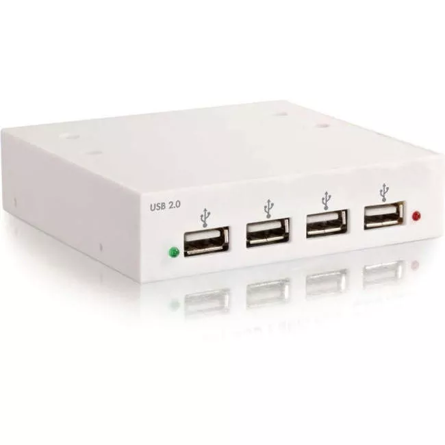 C2G 30568 4-port USB 2.0 High Speed Front-Bay Hub - White