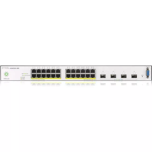 ZyXEL NSW200-28P 24-port GbE Nebula Cloud Managed PoE Switch with 10GbE Uplink