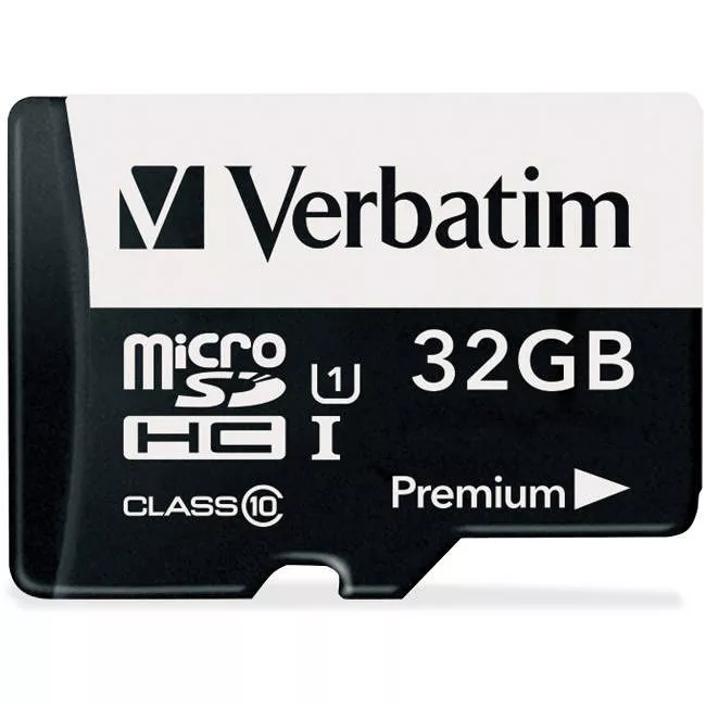 Verbatim 44083 32 GB Premium microSDHC with Adapter, UHS-I Class 10