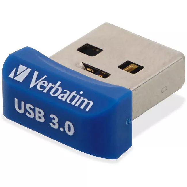 Verbatim 98711 64GB Store 'n' Stay Nano USB 3.0 Flash Drive - Blue