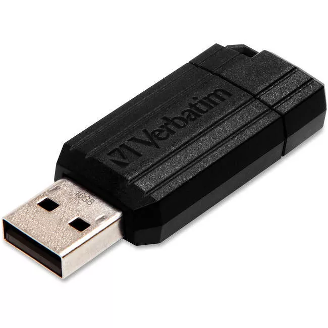 Verbatim 49063 Verbatim 16GB Pinstripe USB Flash Drive - Black