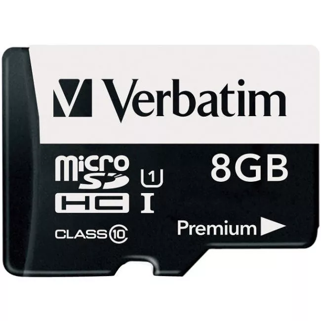 Verbatim 44081 8 GB Premium microSDHC Memory Card with Adapter