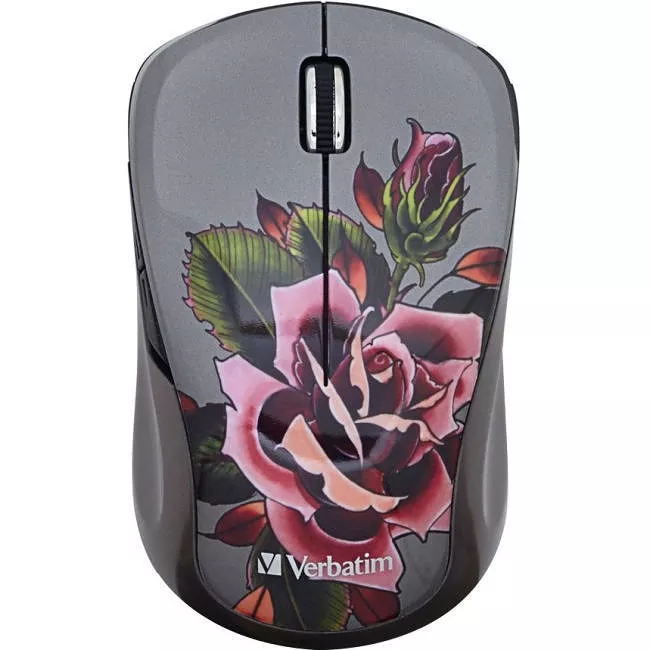 Verbatim 98614 Wireless Notebook Multi-Trac Blue LED Mouse, Tattoo Series