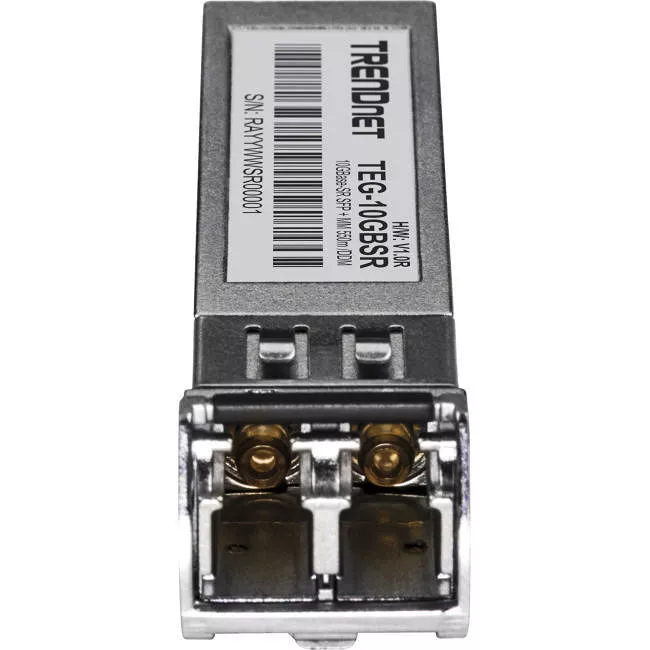 TRENDnet TEG-10GBSR 10GBASE-SR SFP+ Multi Mode LC Module, , Supports Distances up to 300m (984 feet), Hot Pluggable Fiber SFP+ Transceiver, 850nm Wavelength, Lifetime Protection, Silver