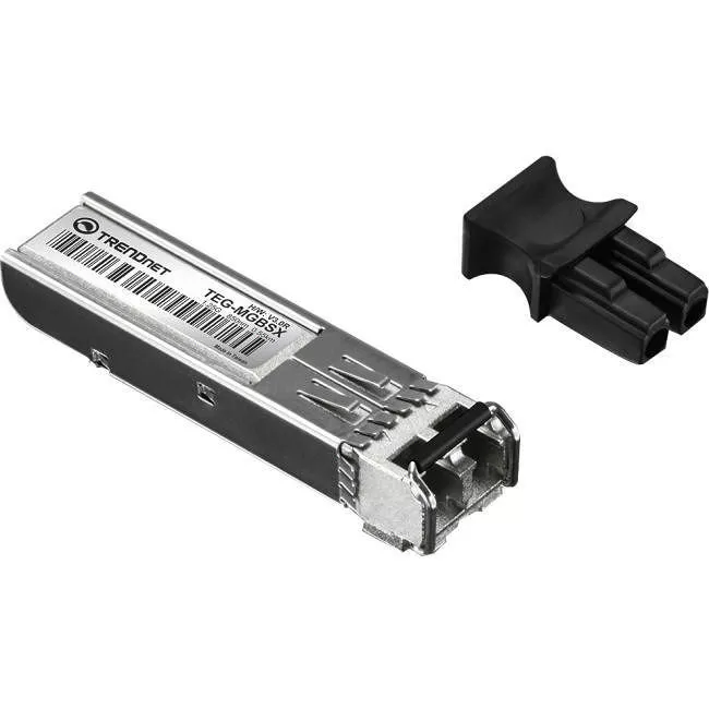 TRENDnet TEG-MGBSX SFP Multi-Mode LC Module, Up To 550m (1800 Ft), Mini-GBIC, Hot Pluggable, IEEE 802.3z Gigabit Ethernet, Supports Up To 1.25 Gbps, Lifetime Protection, Silver,