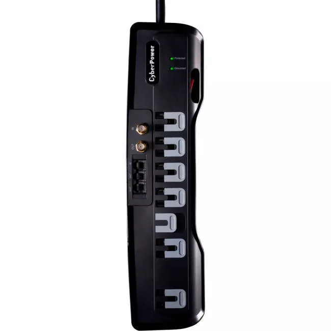 CyberPower CSHT706TC Home Theater 7-Outlets Surge Suppressor 6FT Cord and AV protection
