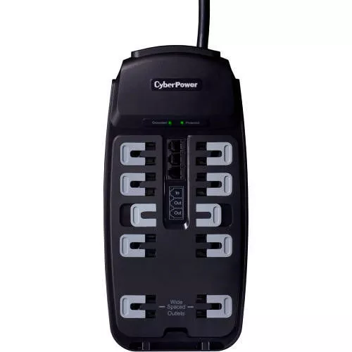 CyberPower CSP1008T Professional 10-Outlets Surge Suppressor 8FT Cord and TEL